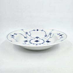 Musselmalet Riflet Dyb Tallerken nr. 1-165. sortering 1 