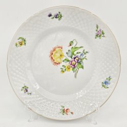 Saksisk Blomst Frokosttallerken nr. 26. sortering 1 