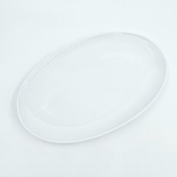 Hvid Riflet Oval asiet nr. 356. sortering 1 