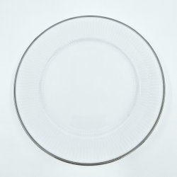 Royal Copenhagen Hvid Riflet Platin Frokosttallerken nr. 622. sortering 2  