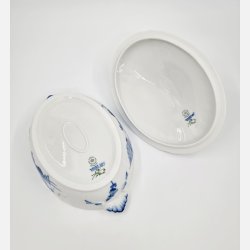 Bl Blomst Svejfet Ovalt Lgfad nr. 10-1702. sortering 1