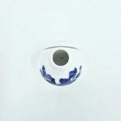 Bl Blomst Flettet Kuvert Vase / Bordkortholder nr. 10-8176. sortering 1 Sjlden 