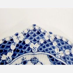 Musselmalet Helblonde Kage / Sidetallerken nr. 1-1144. sortering 1 