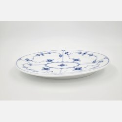 Musselmalet Riflet Ovalt fad nr. 1-351. sortering 1