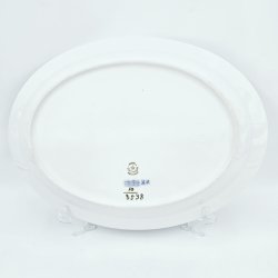 Bl� Blomst Kantet Ovalt Fad nr. 10-8538. sortering 2 