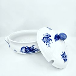 Bl� Blomst Flettet Terrin &amp; Underfad nr. 10-8134. sortering 3  