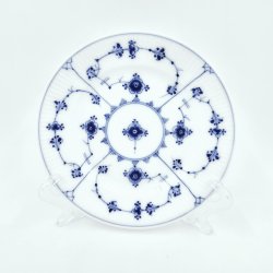 Musselmalet Riflet Kagetallerken nr. 1-181. sortering 1 