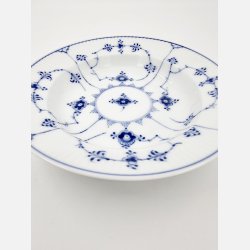 Musselmalet Riflet Lille Dyb Tallerken nr.1-169. sortering 2 