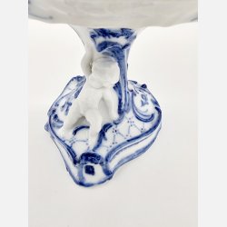 Bl Blomst Svejfet Opsats P Rokokofod nr. 10-1630. sortering 2 Sjlden 