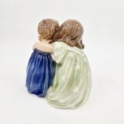 Royal Copenhagen Figur 2 Brn Med Hund nr. 707. sortering 1 