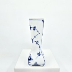 Musselmalet Riflet Vase nr. 676. sortering 2 