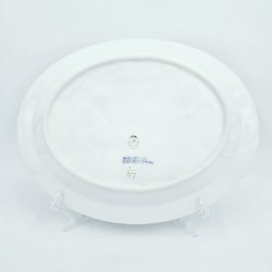 Musselmalet Riflet Ovalt fad nr. 97. sortering 1 