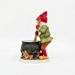 Firkl�veren Figur Nisse Lysestage Med Gryde 