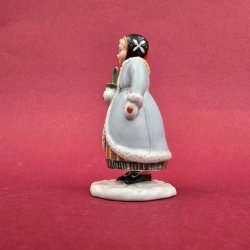 Firklveren Figur Julepige Med Blomster.