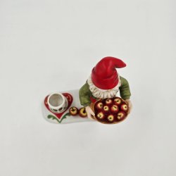 Firkl�veren Figur Nisse Lysestage Med �bler  