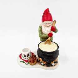 Firkl�veren Figur Nisse Lysestage Med Gryde 