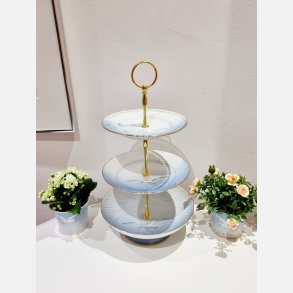 Mgestel 3 Etagers Opsats Med Guldkant 