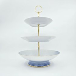 Mgestel 3 Etagers Opsats Med Guldkant 