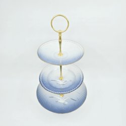 Mgestel 3 Etagers Opsats Med Guldkant  