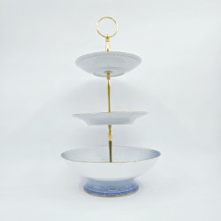 Mgestel 3 Etagers Opsats Med Guldkant  