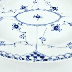 Musselmalet Halvblonde Stort Ovalt Fad nr. 1-533. sorterin 2