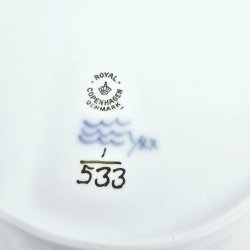 Musselmalet Halvblonde Stort Ovalt Fad nr. 1-533. sorterin 2