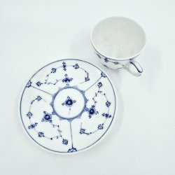 Musselmalet Riflet Kaffekop nr. 1-79. sortering 1 