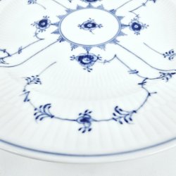 Musselmalet Riflet Spisetallerken nr. 1-176. sortering 1 