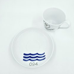 Royal Copenhagen Hvid Riflet Signatur hjhankskop &amp; underkop nr. 093 / 094. sortering 1