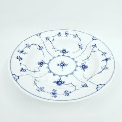 Musselmalet Riflet Dyb Tallerken nr. 1-168. sortering 1