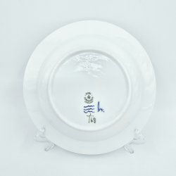 Musselmalet Riflet Dyb Tallerken nr. 1-168. sortering 1