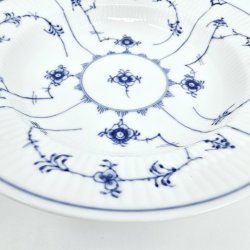 Musselmalet Riflet Dyb Tallerken nr. 1-168. sortering 1