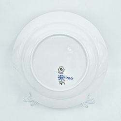 Musselmalet Riflet Dyb Tallerken nr. 1-167. sortering 1