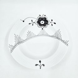 Sort Mega Riflet Dyb Tallerken nr. 604. sortering 1  