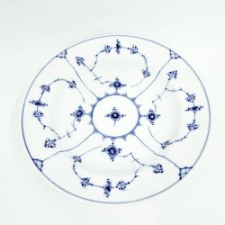 Musselmalet Riflet Dyb Tallerken nr. 1-165. sortering 1 