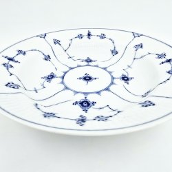 Musselmalet Riflet Dyb Tallerken nr. 1-165. sortering 1 