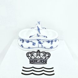 Musselmalet Riflet Dobbelt Saltkar nr. 1-197. sortering 1 Sjlden  