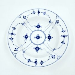 Musselmalet Riflet Dyb Tallerken nr. 1-168. sortering 2