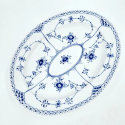 Musselmalet Halvblonde Ovalt Fad nr. 1-532. sorterin 2 