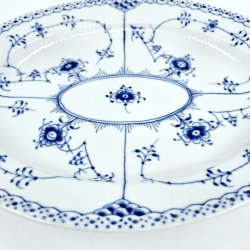 Musselmalet Halvblonde Ovalt Fad nr. 1-532. sorterin 2 