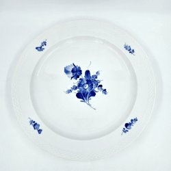 Bl� Blomst Flettet Stort Rundt Fad nr. 10-8013. sortering 1 