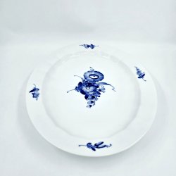 Bl� Blomst Kantet Stort Ovalt Fad nr. 10-8540. sortering 2