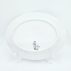 Bl� Blomst Kantet Ovalt Fad nr. 10-8605. sortering 2