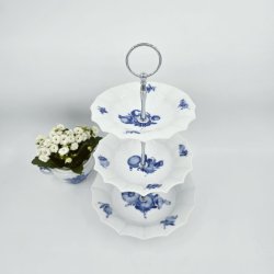 Bl Blomst Kantet 3 Etagers Opsats.