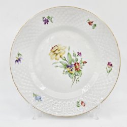 Saksisk Blomst Frokosttallerken nr. 26. sortering 1 