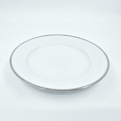 Royal Copenhagen Hvid Riflet Platin Tallerken nr. 620. sortering 2 