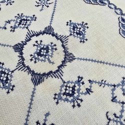 Musselmalet Halvblonde Hndbroderet Lber  