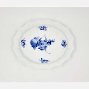 Bl Blomst Kantet Ovalt Fad nr. 10-8573. sortering 2 Sjlden