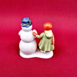 Firklveren Figur Pige Med Snemand. 