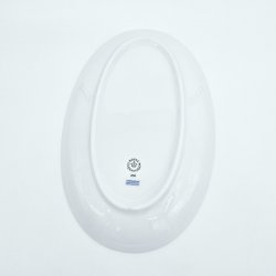 Hvid Riflet Oval asiet nr. 356. sortering 1 